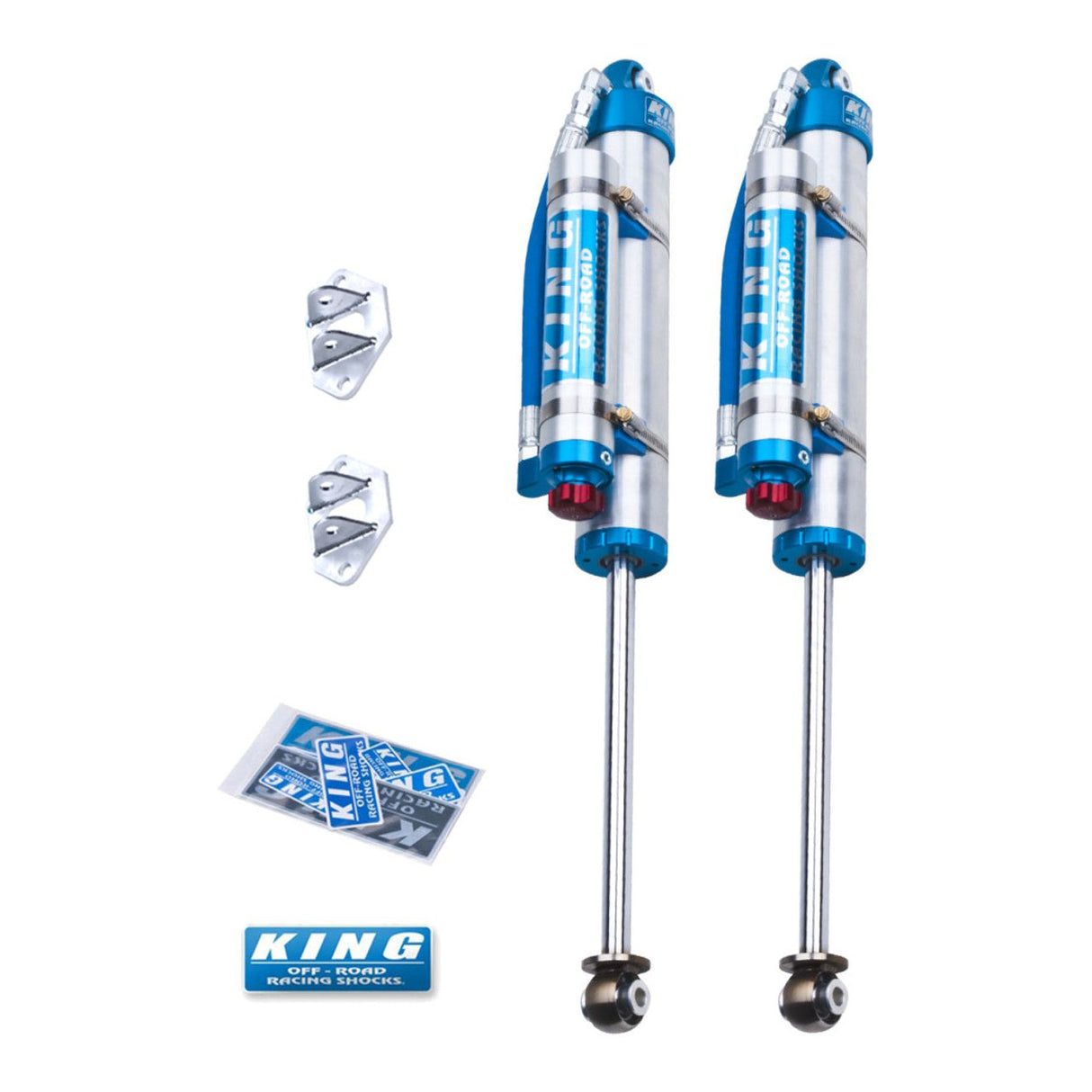 King Shocks 07-18 Jeep Wrangler JK Rear 2.5 Dia Piggy Hose Res Shocks 3-5in Lift w/Adjuster (Pair)