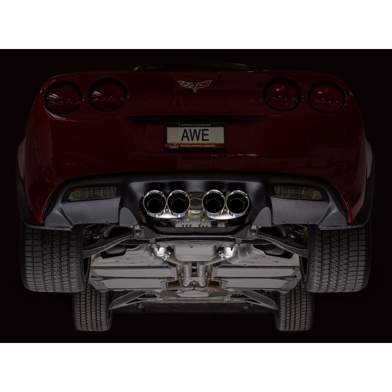 AWE Tuning 05-07 C6 Chevrolet Corvette 6.0L Track Edition Axleback Exhaust w/ Chrome Silver Tips