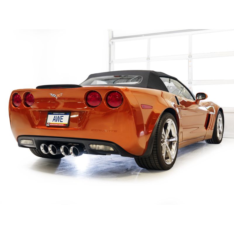 AWE Tuning 05-07 C6 Chevrolet Corvette 6.0L Touring Edition Axleback Exhaust w/ Chrome Silver Tips