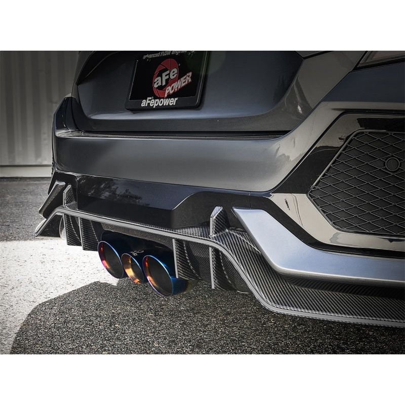 aFe Takeda 3in 304 SS Cat-Back Exhaust w/ Blue Flame Tips 2017+ Honda Civic Type R I4 2.0L (t)