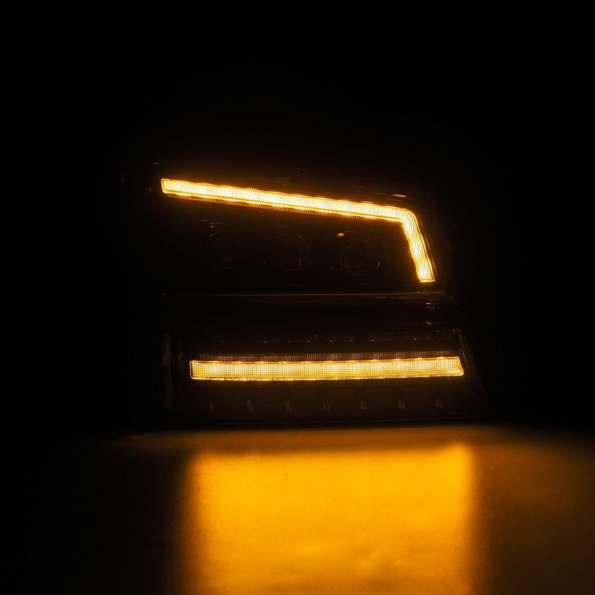 2003-2006 Chevrolet Silverado | 2002-2006 Avalanche | Alpharex NOVA-Series LED Projector Headlights Alpha-Black - Truck Accessories Guy