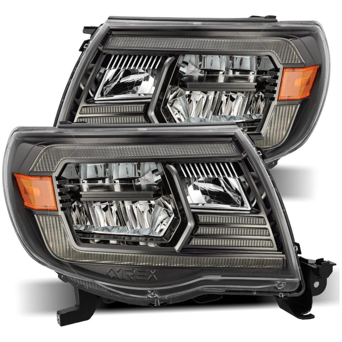 2005-2011 Toyota Tacoma | Alpharex LUXX-Series LED Crystal Headlights Alpha-Black - Truck Accessories Guy