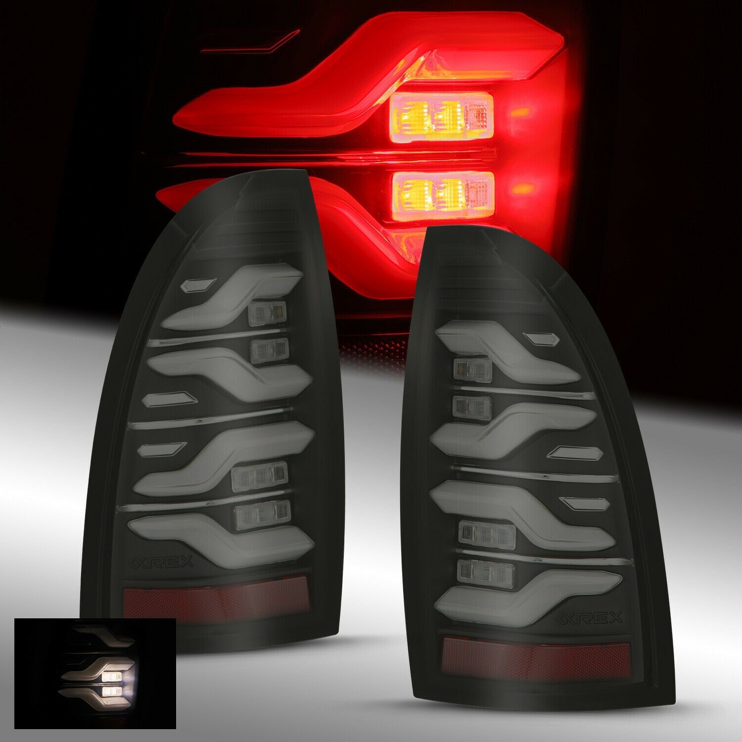 thumbnail image 2 of 2005-2015 Toyota Tacoma LED Tail Lights (Chrome Housing/Clear Lens) - Spec-D Tuning 2 of 11