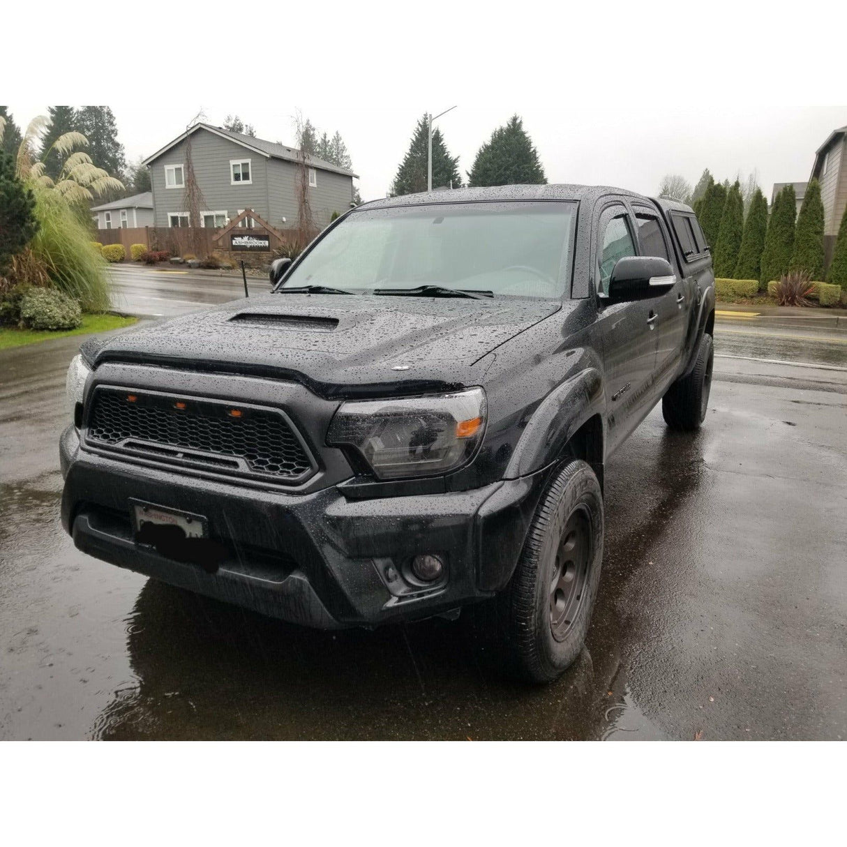 2012-2015 Toyota Tacoma | AlphaRex LUXX LED Projector Headlights Plank Style Alpha-Black w/DRL - Truck Accessories Guy