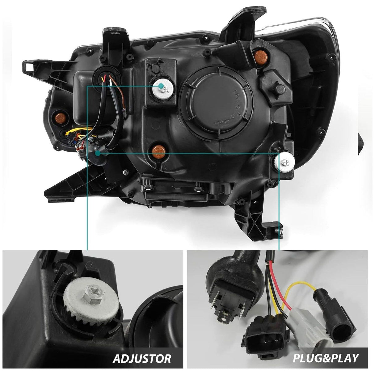 2012-2015 Toyota Tacoma | AlphaRex LUXX LED Projector Headlights Plank Style Alpha-Black w/DRL - Truck Accessories Guy