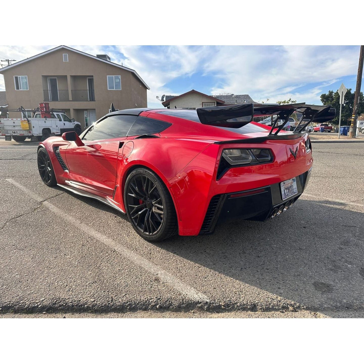 2014-2019 Chevrolet Corvette C7 ZR1 ZTK Conversion Rear Spoiler High Wing – Carbon Flash - NP Motorsports