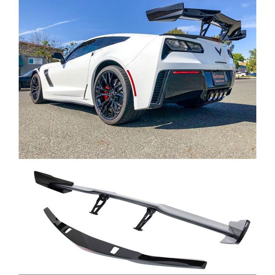 2014-2019 Chevrolet Corvette C7 ZR1 ZTK Conversion Rear Spoiler High Wing – Carbon Flash - NP Motorsports