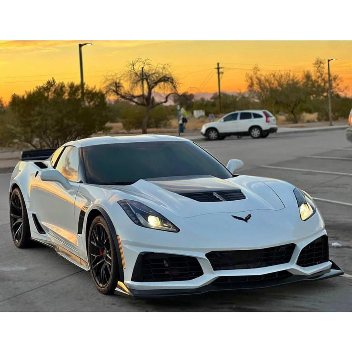 2014-2019 Chevrolet Corvette ZR1 Conversion Front Bumper Kit – Primer Black - NP Motorsports