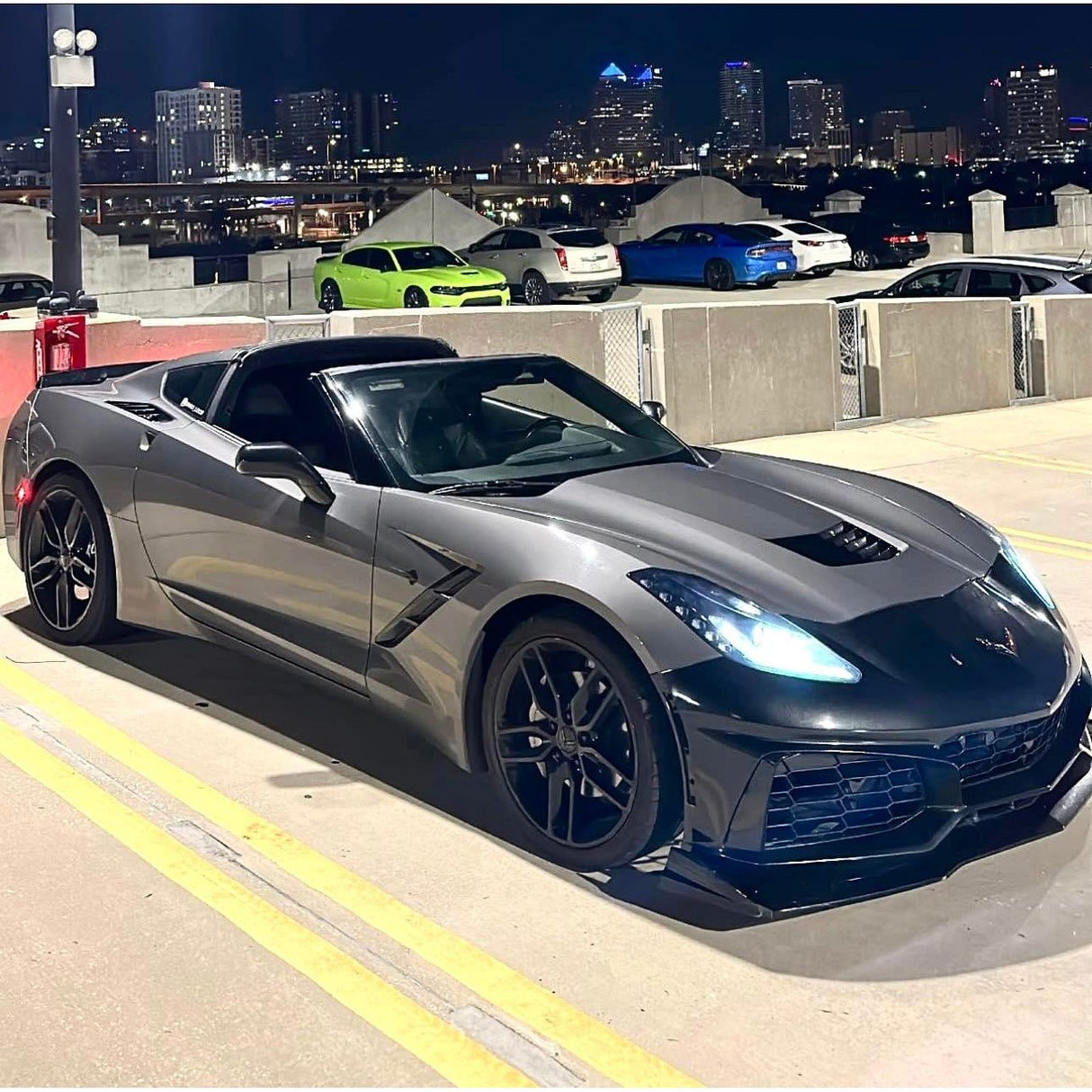 2014-2019 Chevrolet Corvette ZR1 Conversion Front Bumper Kit – Primer Black - NP Motorsports