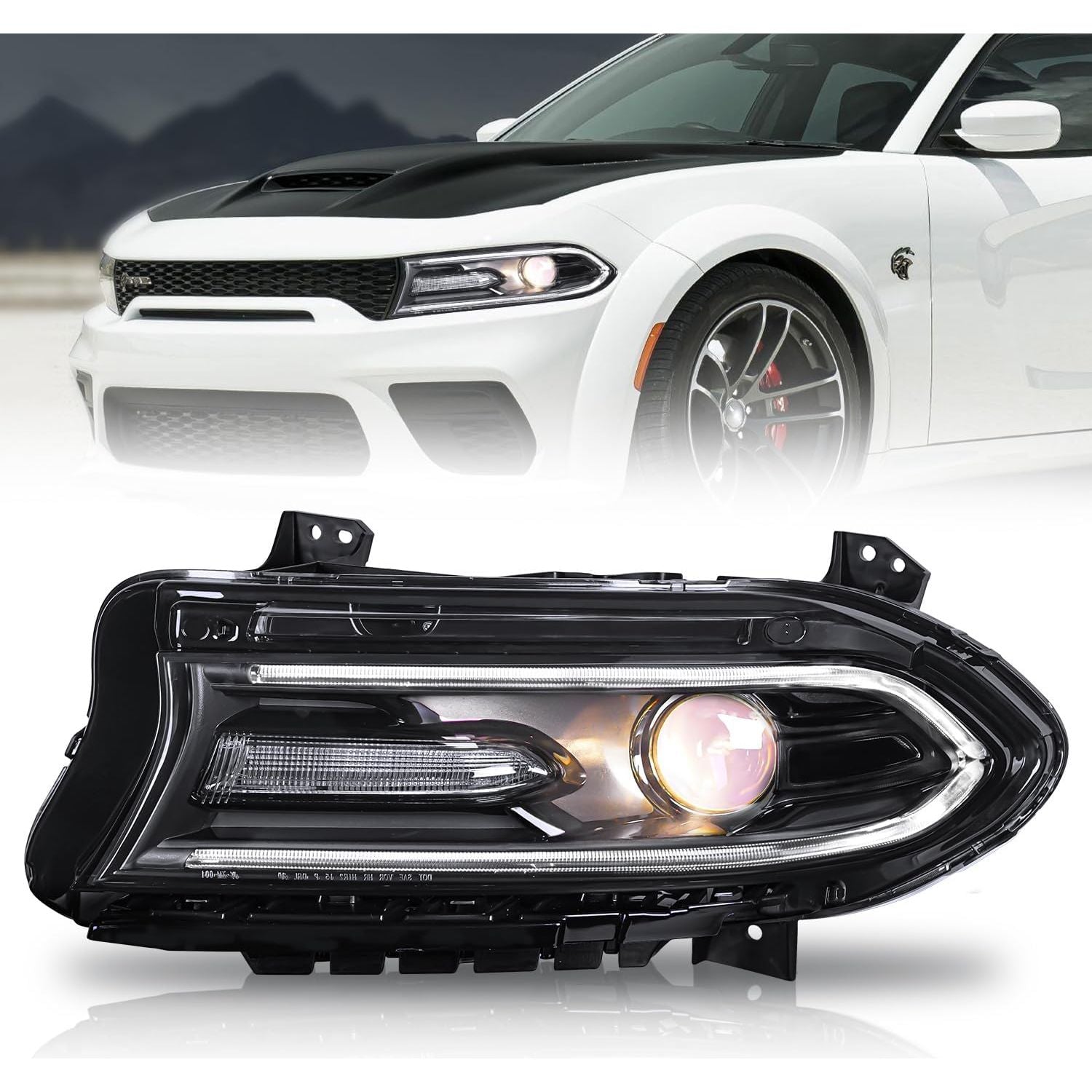 2015-2023 Dodge Charger -LED Projector Headlight Set
