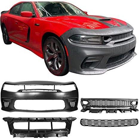 2015-2023 Dodge Charger SRT Style Front Bumper Complete Cover & Grille Set - Truck Accessories Guy