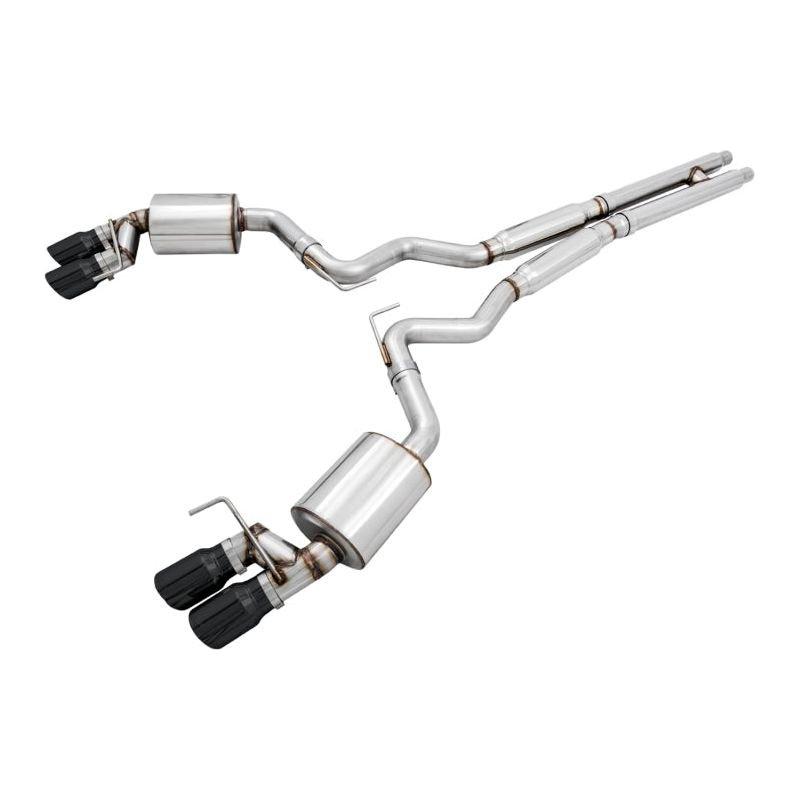 AWE Tuning 2018+ Ford Mustang GT (S550) Cat-back Exhaust - Touring Edition (Quad Diamond Black Tips) - NP Motorsports