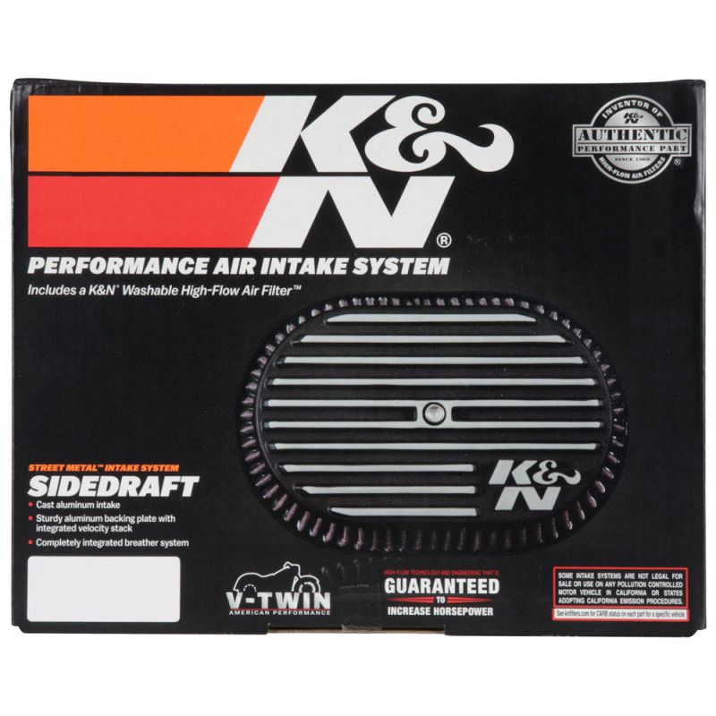 K&N Street Metal Intake System for 02-06 Harley Davidson Road King F/I 88cl Side Draft Dyna/Softail