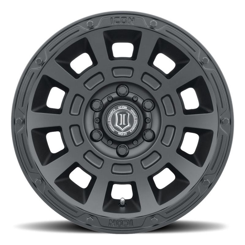 ICON Thrust 17x8.5 6x5.5 0mm Offset 4.75in BS Satin Black Wheel - NP Motorsports