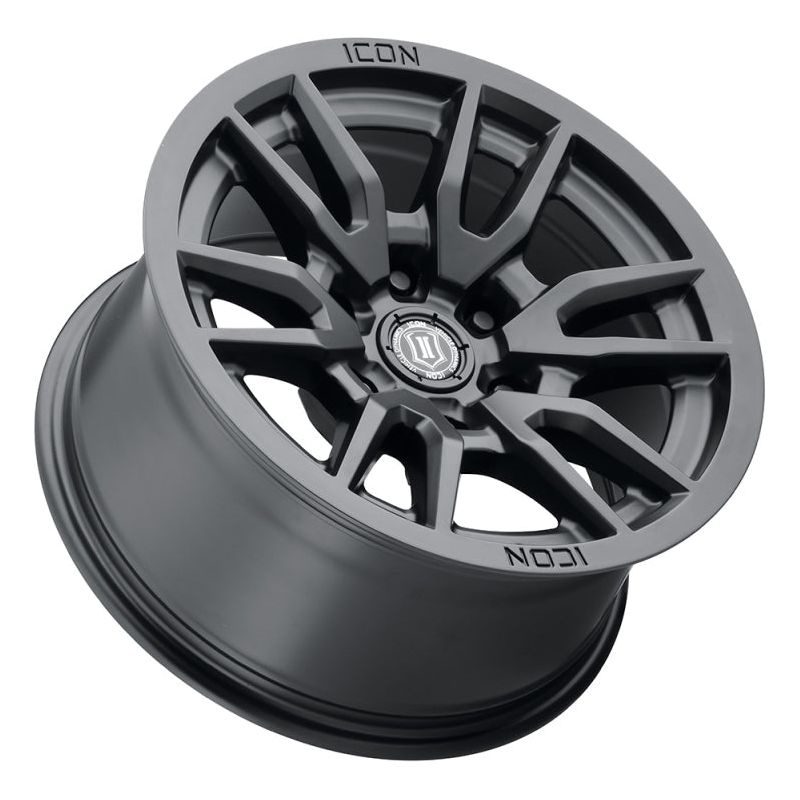 ICON Vector 6 17x8.5 6x5.5 25mm Offset 5.75in BS 95.1mm Bore Satin Black Wheel - NP Motorsports