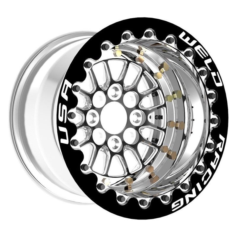 Weld Tuner Import Drag 13x11 / 4x100mm BP / 4.5in. BS Black Center Black Double Beadlock MT Wheel - NP Motorsports