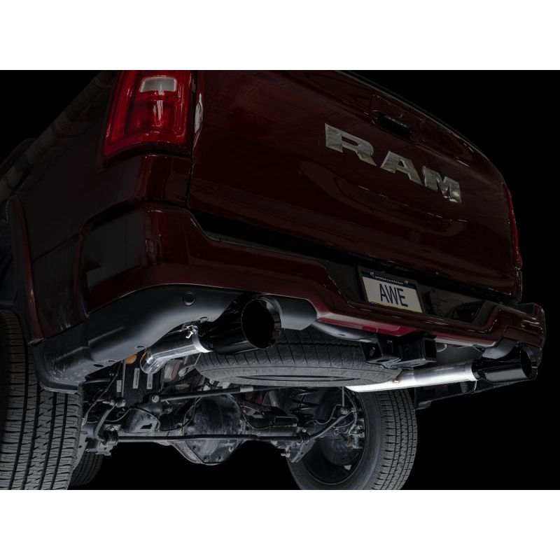 AWE 25+ RAM 1500 3.0TT 0FG Catback Touring Exhaust - Diamond Black Tips
