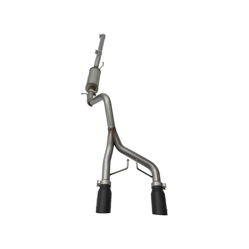 aFe Rebel Series CB 2.5in Dual Center Exit SS Exhaust w/ Black Tips 07-15 Jeep Wrangler 3.6L/3.8L V6