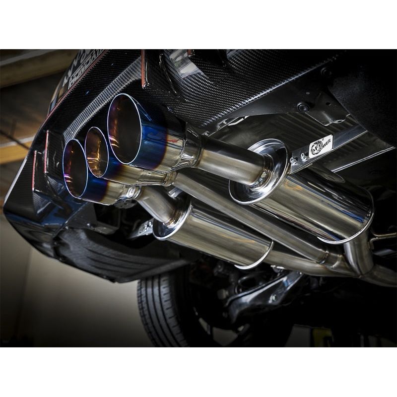 aFe Takeda 3in 304 SS Cat-Back Exhaust w/ Blue Flame Tips 2017+ Honda Civic Type R I4 2.0L (t)