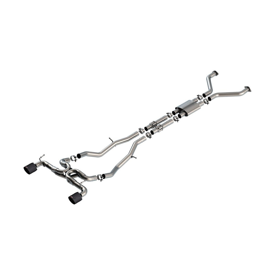 Borla 22-24 Nissan Z 2.5in ATAK Cat Back Exhaust 4.5in Tip - Carbon Fiber Black Anodized