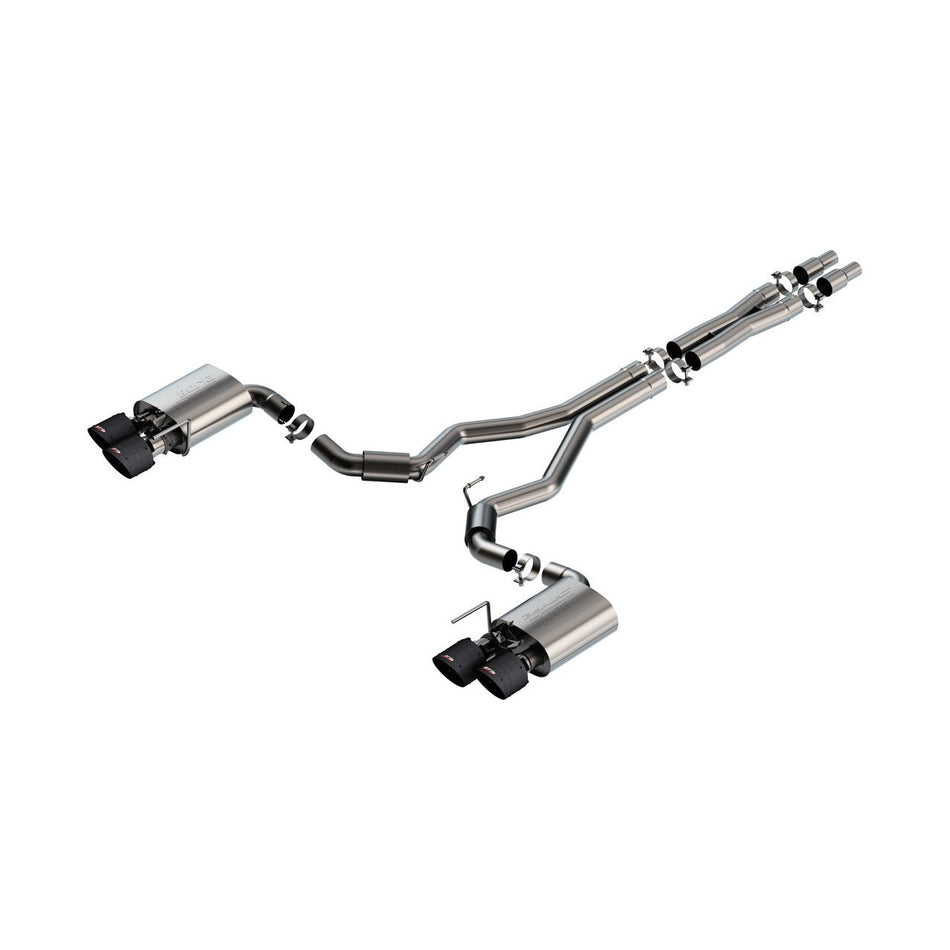 Borla 2024 Ford Mustang Dark Horse 5.0L V8 w/Active Exhaust S-Type Cat-Back Exhaust System - CF Tips