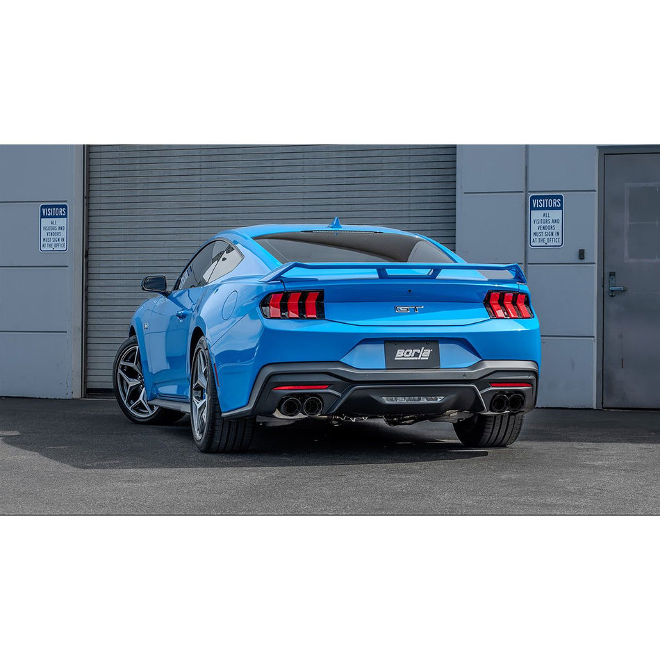 Borla 2024 Ford Mustang GT 5.0L V8 3 in S-Type Catback Non-Active Exhaust- Carbon Fiber Quad Tip
