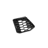 Black honeycomb filter on a white background