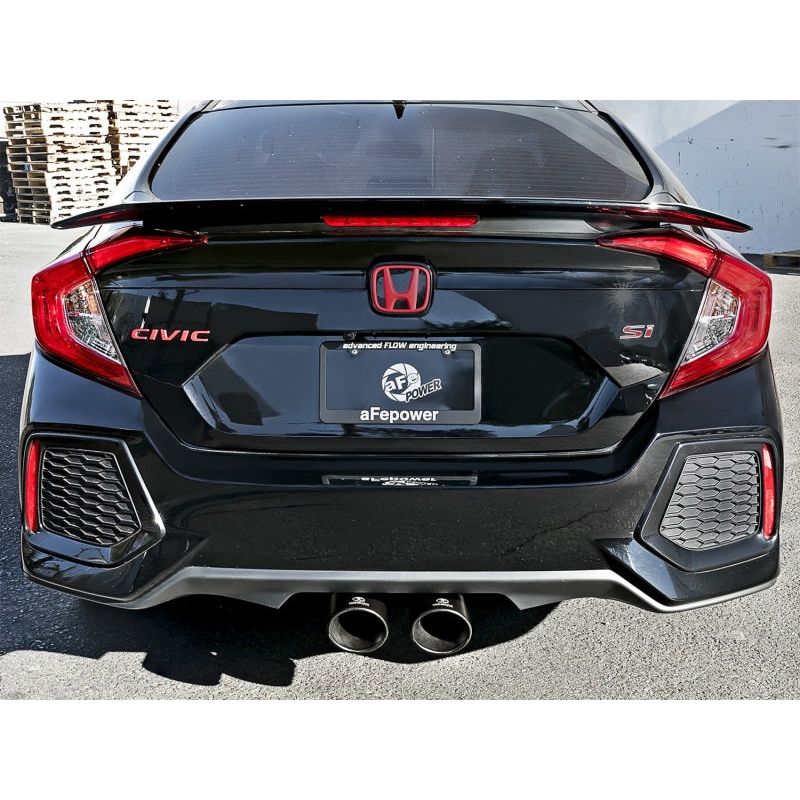 aFe Takeda 3in 304 SS Cat-Back Exhaust w/ Dual Center Black Tips 17+ Honda Civic Si (2dr) I4 1.5L