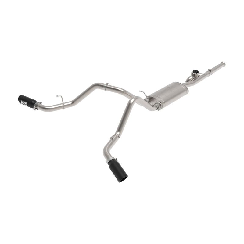 aFe Gemini XV 3in 304 SS Cat-Back Exhaust 09-18 GM Trucks V6-4.3/V8-4.8/5.3L w/ Black Tips