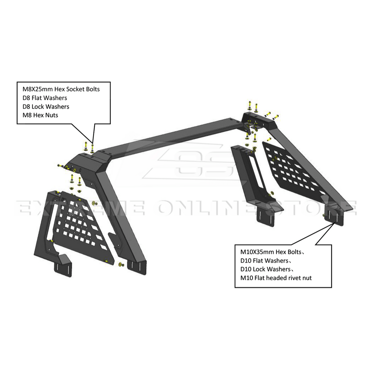 2024+ Toyota Tacoma Rear Trunk Bed Sport Roll Bar