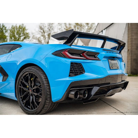 Corsa 20-23 Chevrolet Corvette C8 RWD 3in Valved Cat-Back w/4.5in Carbon Fiber Black PVD Tips