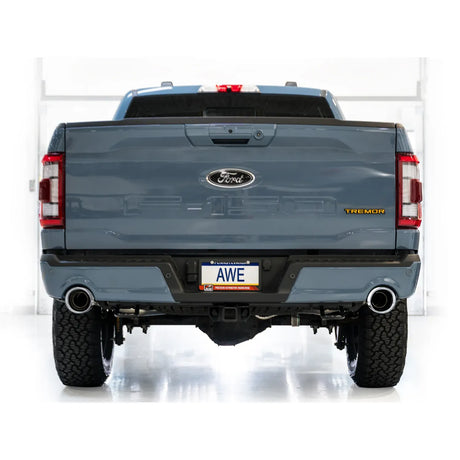AWE Tuning 2021+ Ford F150 Tremor w/ Bumper Cutouts 0FG Resonated Catback w/ Chrome Silver Tips