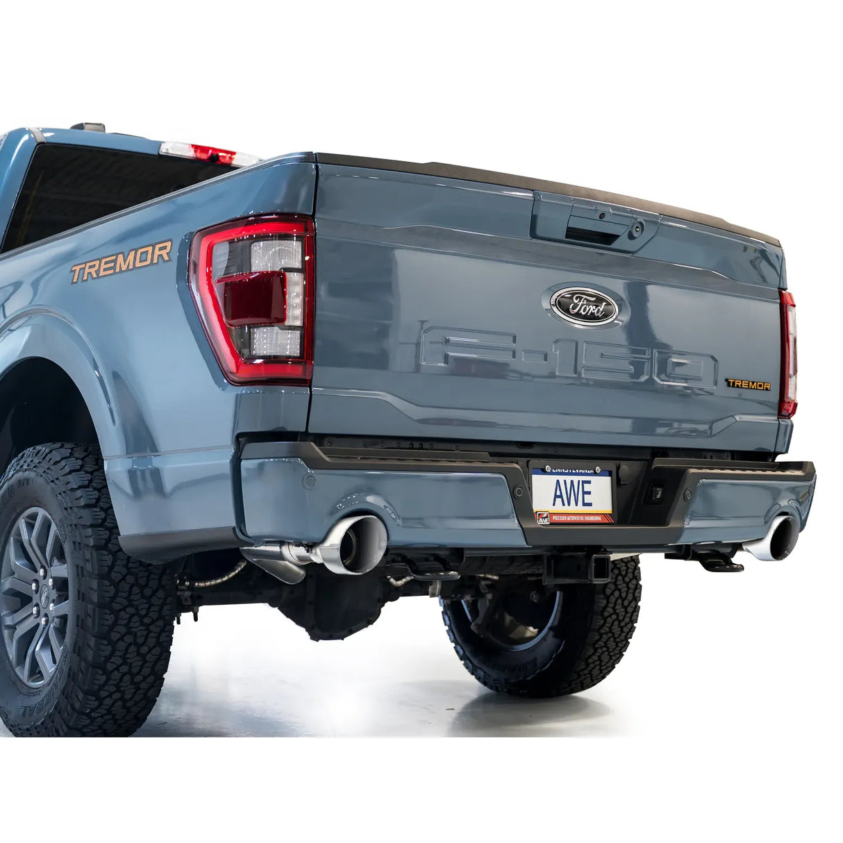 AWE Tuning 2021+ Ford F150 Tremor w/ Bumper Cutouts 0FG Resonated Catback w/ Chrome Silver Tips
