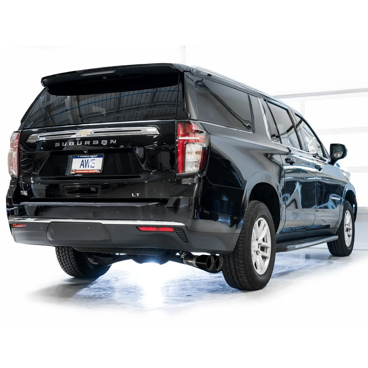 AWE Tuning 2021+ GMC Suburban/Yukon XL 5.3L 0FG Side Exit Catback Exhaust - Diamond Black Tips