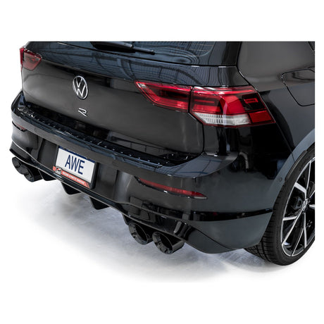 AWE MK8 Volkswagen Golf R 3in Touring Edition Quad Exhaust - Diamond Black Tips