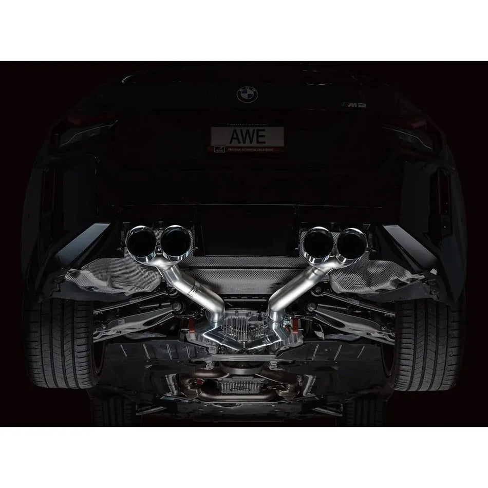 AWE Tuning 23-24 BMW G87 M2 Track Edition Exhaust - Chrome Silver Tips