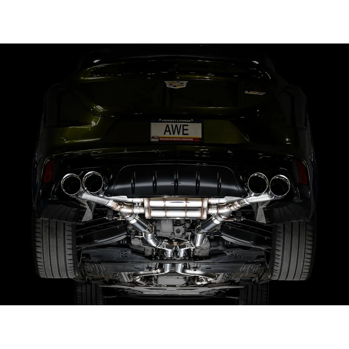 AWE Tuning 2021+ Cadillac CT4-V Blackwing SwitchPath Exhaust - Chrome Silver Tips