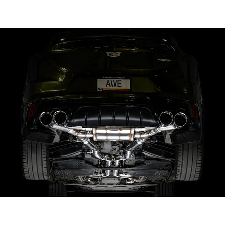 AWE Tuning 2021+ Cadillac CT4-V Blackwing SwitchPath Exhaust - Chrome Silver Tips