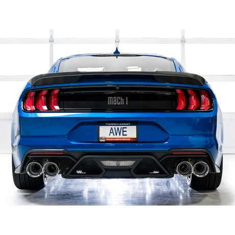 AWE Tuning 21-23 Ford Mustang Mach 1 SwitchPath Cat Back Exhaust w/ Quad Chrome Silver Tips