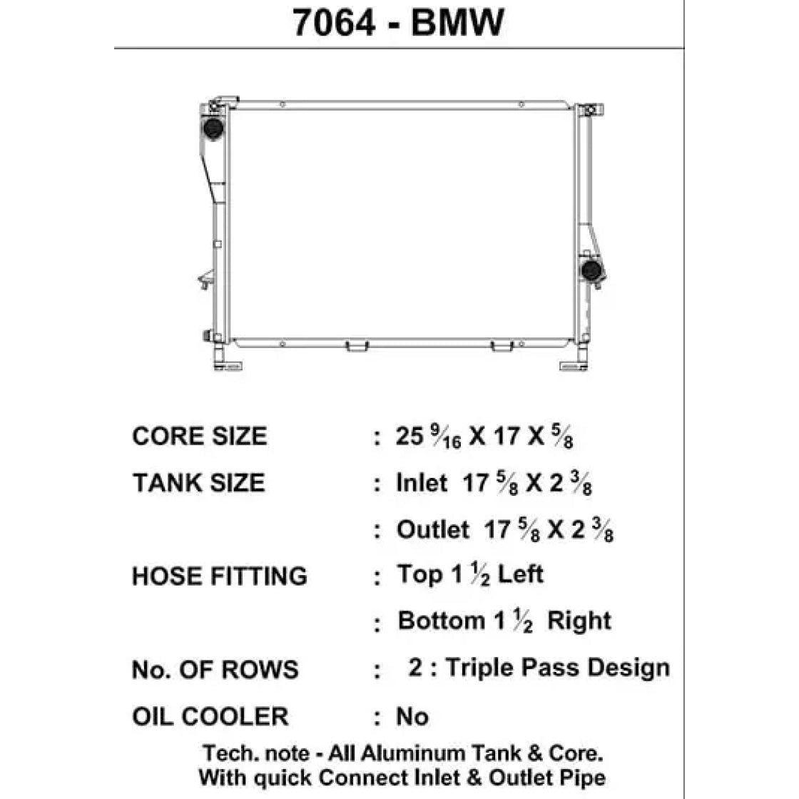 CSF 99-03 BMW M5 (E39) / 95-03 BMW 540i M/T Radiator (Fits Auto Trans w/Modified Drain Plug)