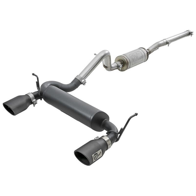 aFe Rebel Series 2.5in 409 SS Cat-Back Exhaust w/ Black Tips 2007+ Jeep Wrangler (JK) V6 3.6L/3.8L