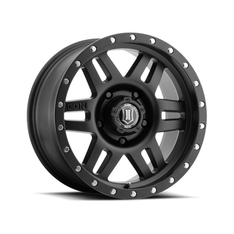 ICON Six Speed 17x8.5 6x5.5 0mm Offset 4.75in BS 108mm Bore Satin Black Wheel