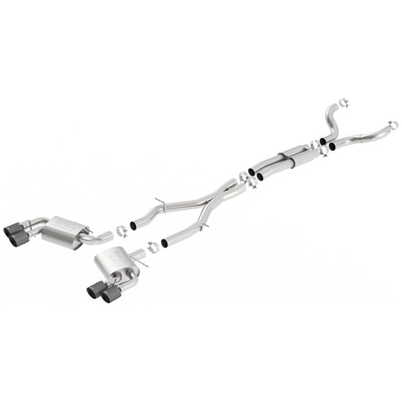 Borla 16-17 Chevy Camaro 6.2L 4in Dual CF Tips w/Black Core Dual Split Exit ATAK Catback Exhaust