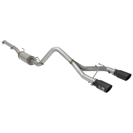 aFe Rebel Series CB 2.5in Dual Center Exit SS Exhaust w/ Black Tips 07-15 Jeep Wrangler 3.6L/3.8L V6