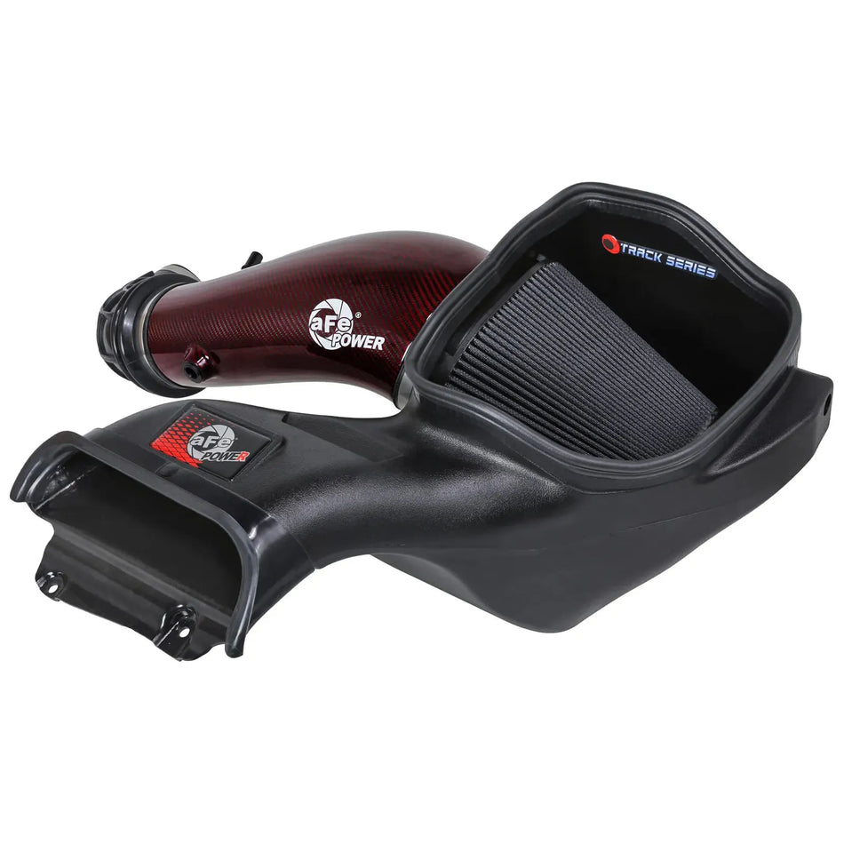aFe 23-24 Ford F150 Raptor R V8 5.2L Supercharged Red Carbon Track Series Air Intake w/ P5R Filter