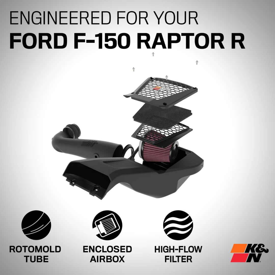 K&N 23-24 Ford F150 Raptor R 5.2L V8 Performance Air Intake System