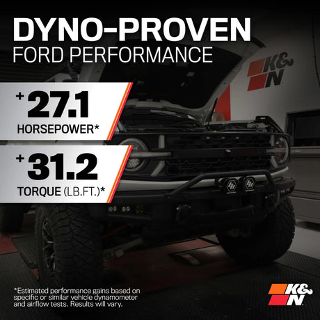 K&N 2023 Ford Bronco Raptor V6 3.0L F/I 63 Series Aircharger Performance Air Intake System