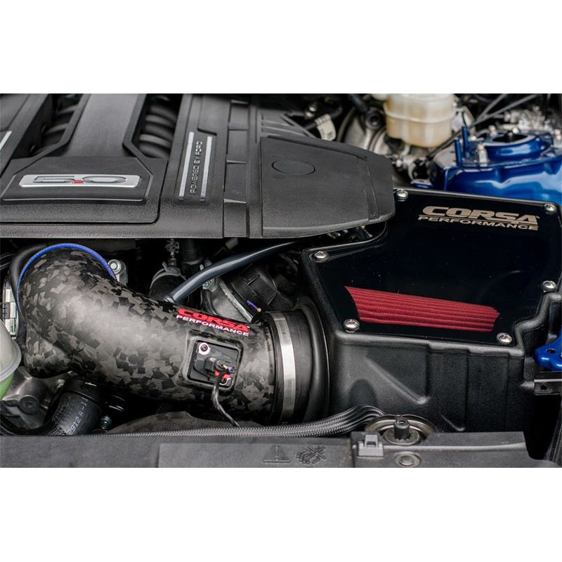 Corsa 18-23 Ford Mustang GT 5.0L V8 Forged Carbon Fiber Air Intake w/ DryTech 3D No Oil