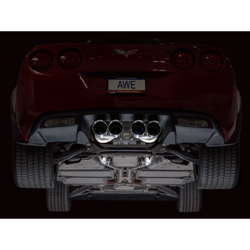 AWE Tuning 05-07 C6 Chevrolet Corvette 6.0L Touring Edition Axleback Exhaust w/ Chrome Silver Tips