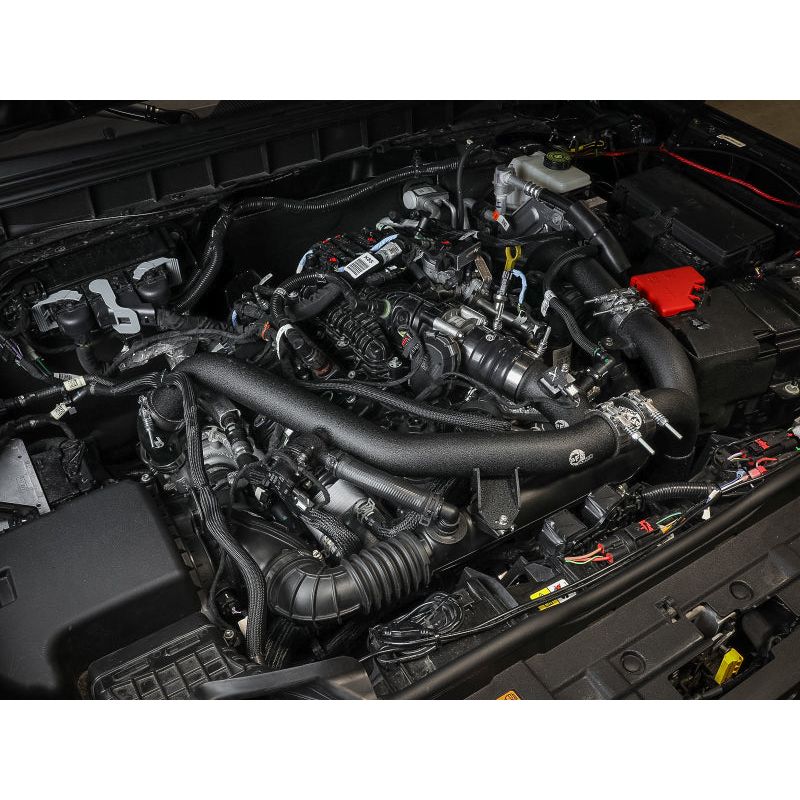aFe 21-23 Ford Bronco V6-2.7Ltt BladeRunner Alum Hot &amp; Cold Charge Pipe Kit - Black